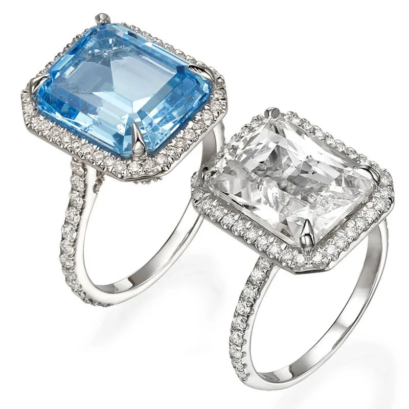 Trendy Romantic Big Square Blue AAA Zircon Engagement Rings for Woman Fashion Crystal Cocktail Ring Jewelry Size 6 7 8 9 10
Trendy Romantic Big Square Blue AAA Zircon Engagement Rings for Woman Fashion Crystal Cocktail Ring Jewelry Size 6 7 8 9 10