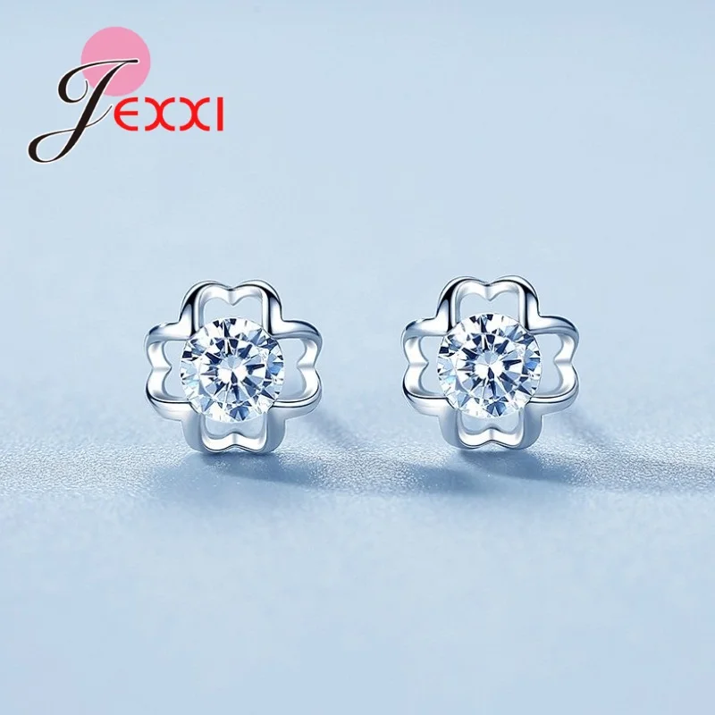 Sweet 925 Sterling Silver Color Four-Leaf Clover Stud Earrings For Woman Wedding Engagement Fashion Party Charm Jewelry Gifts
Sweet 925 Sterling Silver Color Four-Leaf Clover Stud Earrings For Woman Wedding Engagement Fashion Party Charm Jewelry Gifts