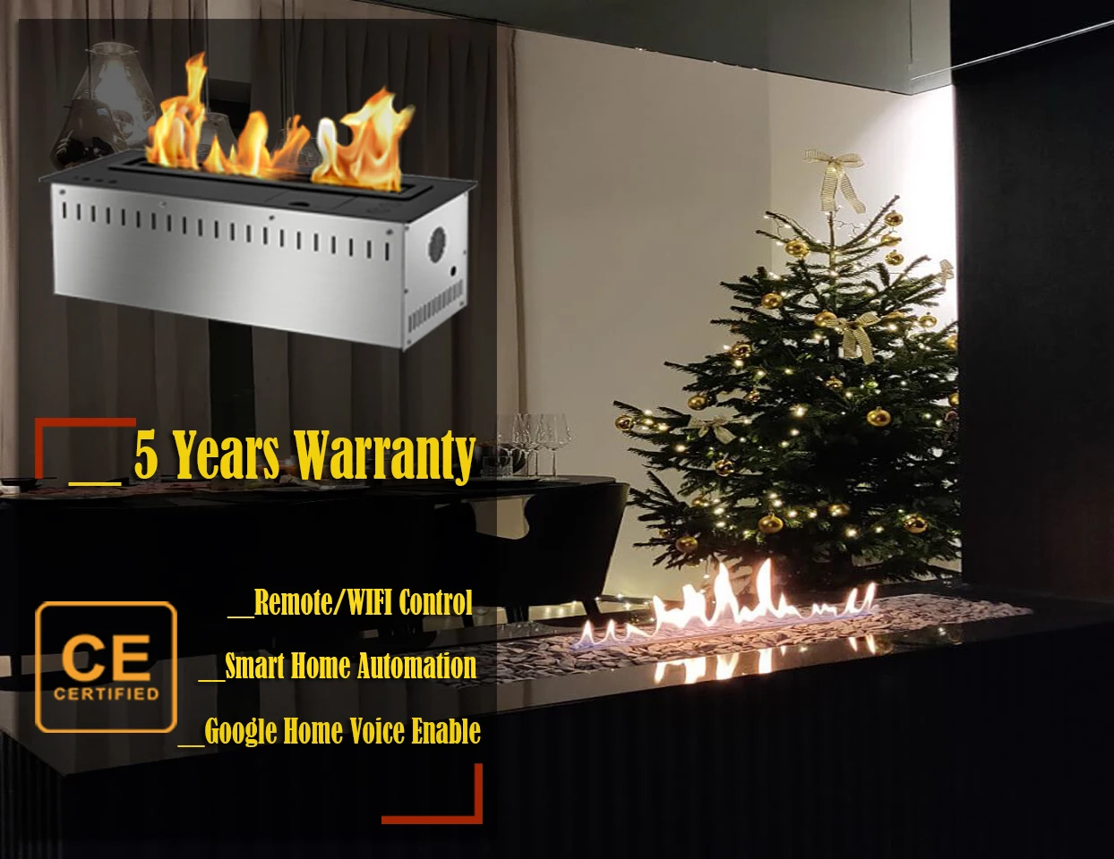 On sale 18'' silver or black wifi intelligent smart bioethanol fireplace insert burner
On sale 18'' silver or black wifi intelligent smart bioethanol fireplace insert burner