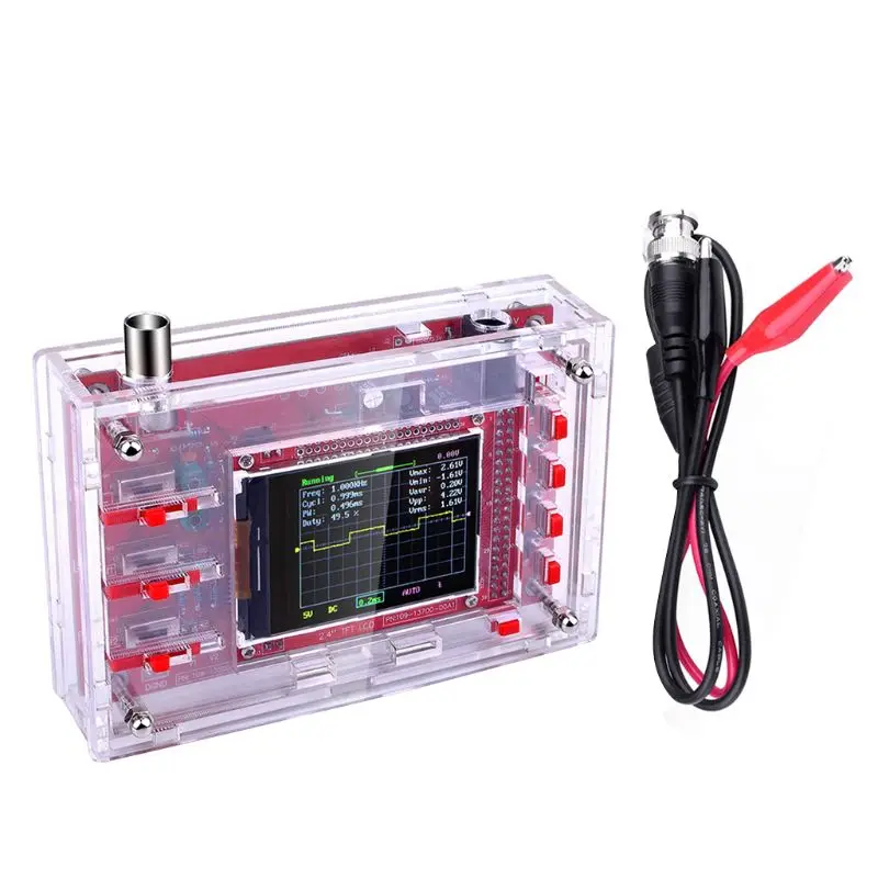 2.4" TFT Pocket-size Digital Oscilloscope Kit DIY Parts Handheld + Acrylic DIY Case Cover Shell for DSO138
2.4" TFT Pocket-size Digital Oscilloscope Kit DIY Parts Handheld + Acrylic DIY Case Cover Shell for DSO138