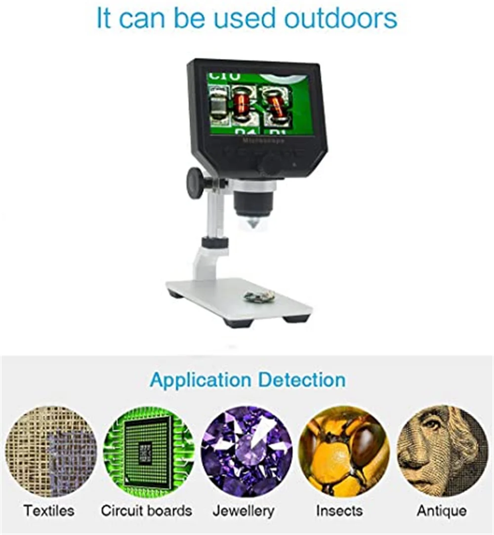 43.18CM Portable Digital Microscope HD LCD Display with Metal Bracket Video Camera 3.6 MP CCD1–600 X Continuous Magnifying Glass
43.18CM Portable Digital Microscope HD LCD Display with Metal Bracket Video Camera 3.6 MP CCD1–600 X Continuous Magnifying Glass