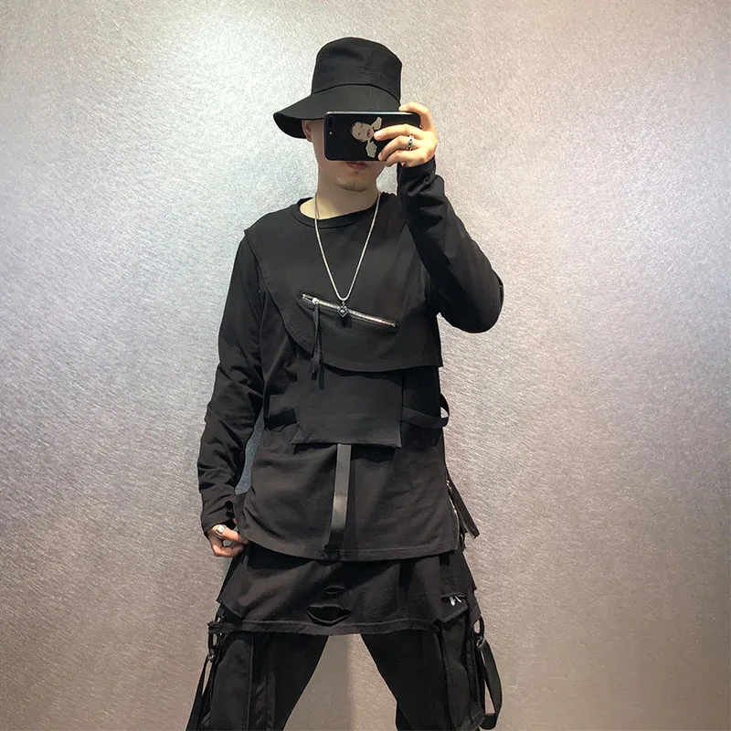 Diablo original personality zipper stitching multi-pocket trend handsome long-sleeved male Korean loose top trend
Diablo original personality zipper stitching multi-pocket trend handsome long-sleeved male Korean loose top trend