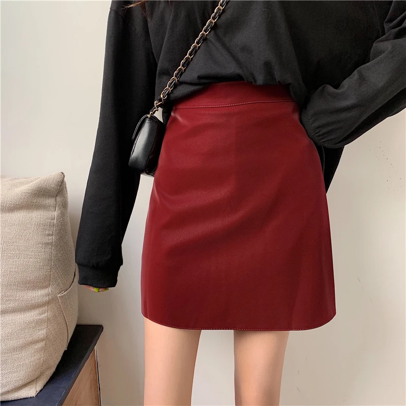 Women Vintage Office Lady Solid Mini Empire A-Line PU Leather Skirt Spring Casual Korean Ladies High Waist Above Knee Skirts
Women Vintage Office Lady Solid Mini Empire A-Line PU Leather Skirt Spring Casual Korean Ladies High Waist Above Knee Skirts