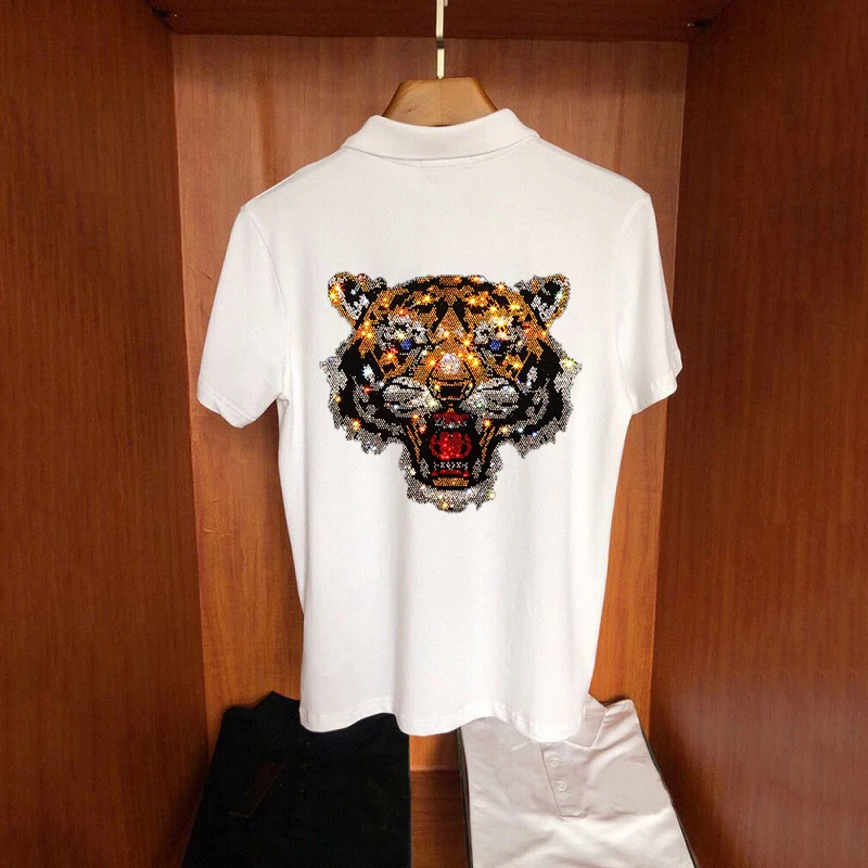 Summer Cotton 100% Men's T-Shirt Perfect Brand Tiger Hot Rhinestone Oversized Business Polo Short Sleeve M-4XL
Summer Cotton 100% Men's T-Shirt Perfect Brand Tiger Hot Rhinestone Oversized Business Polo Short Sleeve M-4XL