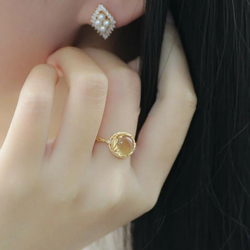 Natural Yellow Citrine Adjustable Ring 925 Silver Woman Clear Round Bead 8x8mm Wealthy Citrine Stone AAAAA
Natural Yellow Citrine Adjustable Ring 925 Silver Woman Clear Round Bead 8x8mm Wealthy Citrine Stone AAAAA