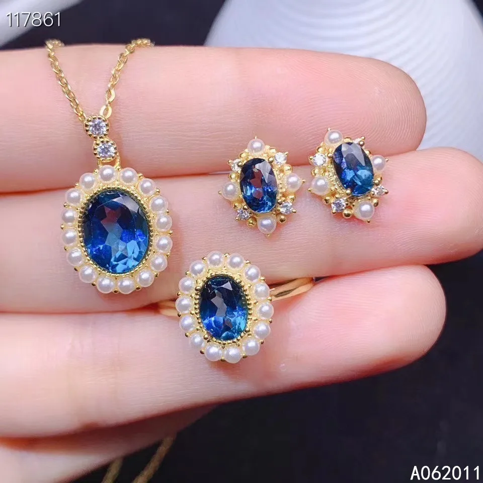 KJJEAXCMY fine jewelry natural blue topaz 925 sterling silver girl new gemstone pendant earrings ring set Gift Birthday Party
KJJEAXCMY fine jewelry natural blue topaz 925 sterling silver girl new gemstone pendant earrings ring set Gift Birthday Party