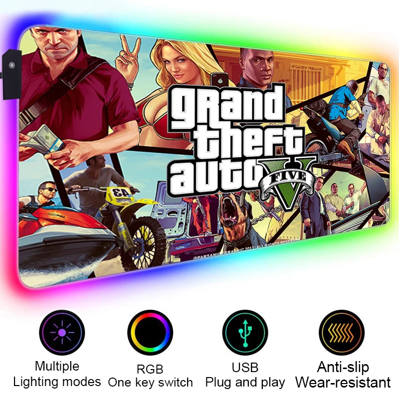 RGB Grand Theft Auto Mouse Pad Anime LED Gaming Accessories Speed Game Gamer PC Keyboard Carpet Laptop Notebook Mousepad 900x400
RGB Grand Theft Auto Mouse Pad Anime LED Gaming Accessories Speed Game Gamer PC Keyboard Carpet Laptop Notebook Mousepad 900x400