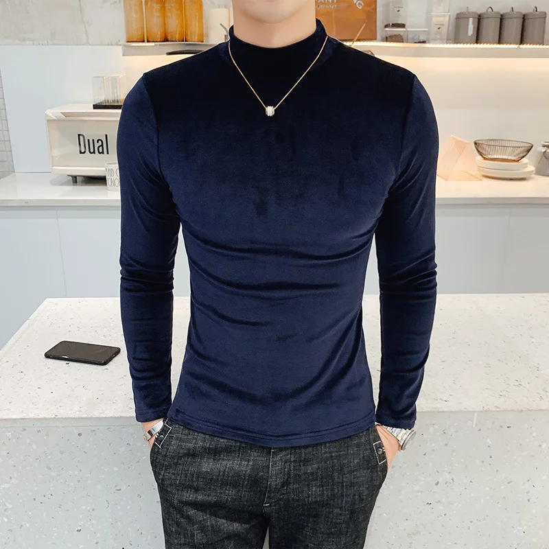 2020 Autumn Streetwear Party Luxury T Shirt High Lead Keep Warm Slim Fit Stretch Velvet Turtleneck Men Long Sleeve
2020 Autumn Streetwear Party Luxury T Shirt High Lead Keep Warm Slim Fit Stretch Velvet Turtleneck Men Long Sleeve