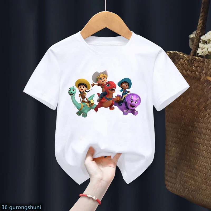 Fashion Boys T-Shirts Funny Dino Ranch Cartoon Print Girls T Shirts Summer Toddler Tshirts Cute Kids Clothes Short-Sleeved Tops
Fashion Boys T-Shirts Funny Dino Ranch Cartoon Print Girls T Shirts Summer Toddler Tshirts Cute Kids Clothes Short-Sleeved Tops