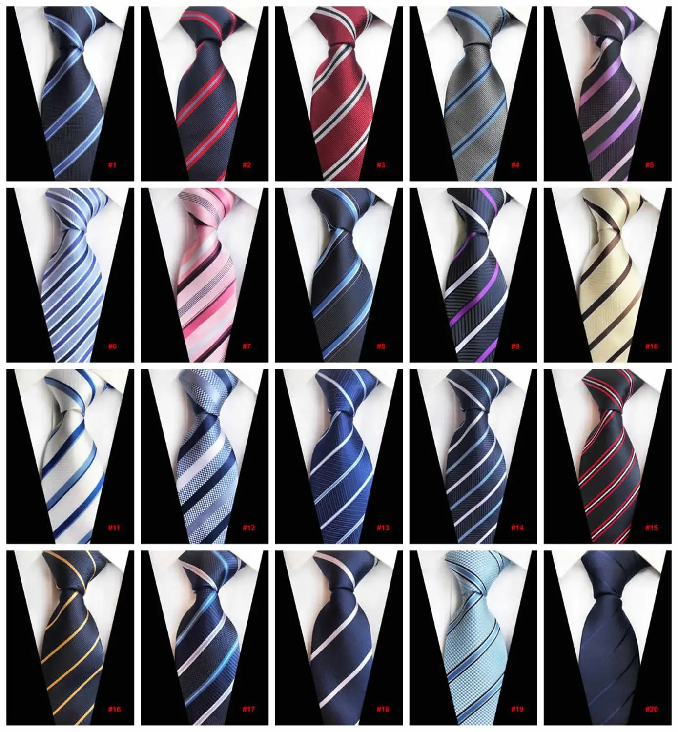 Fashion Striped Silk Wedding Neckties Blue Black Red 8CM Ties For Men Jacquard Woven Business Party Men's Neckties
Fashion Striped Silk Wedding Neckties Blue Black Red 8CM Ties For Men Jacquard Woven Business Party Men's Neckties