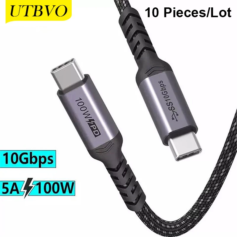 UTBVO Wholesale 10PCS/Lot USB C 3.1 Gen 2 Cable, 100W Type-C 5A E-Mark Super Fast Charging Cord for MacBook Xiaomi Mobile Phone
UTBVO Wholesale 10PCS/Lot USB C 3.1 Gen 2 Cable, 100W Type-C 5A E-Mark Super Fast Charging Cord for MacBook Xiaomi Mobile Phone