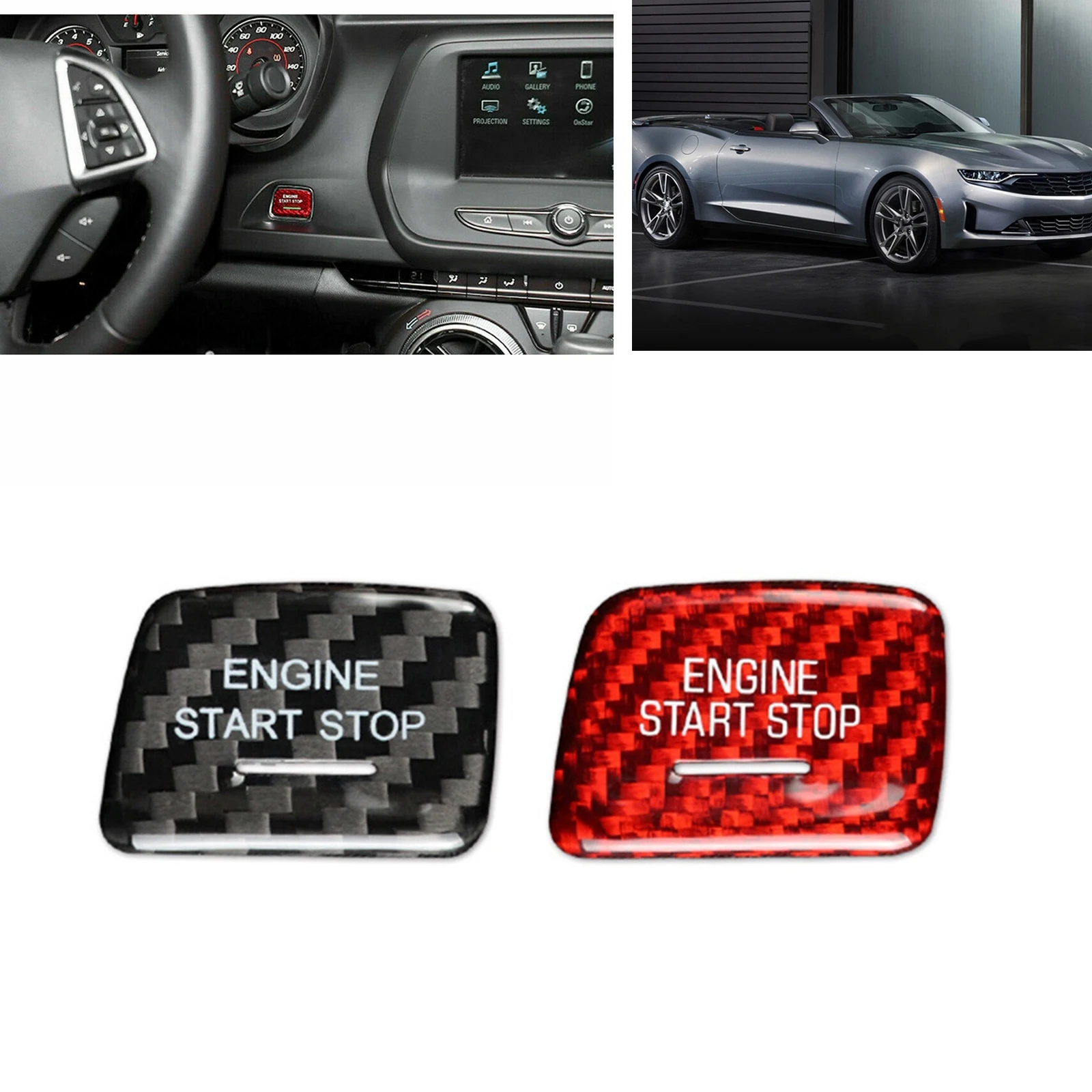 Black/Red Carbon Fiber Engine Start Stop Switch Button Cover Trim With Hole For Chevrolet Camaro 2016-2021 Corvette C7 2014-2019
Black/Red Carbon Fiber Engine Start Stop Switch Button Cover Trim With Hole For Chevrolet Camaro 2016-2021 Corvette C7 2014-2019