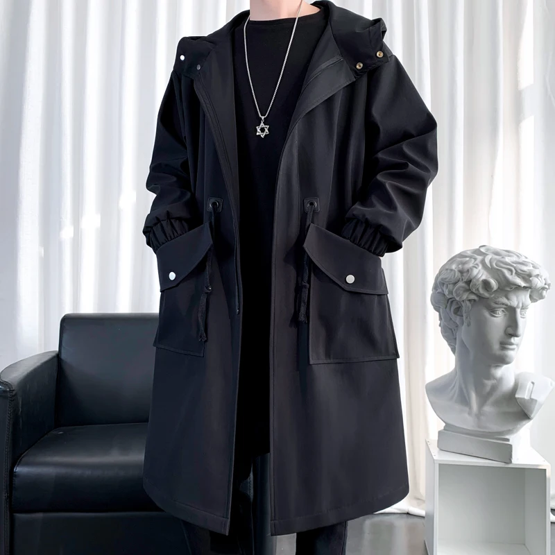 Men'S Windbreaker Jacket Long Trench Oversize Loose Streetwear Hooded Vintage Black Coats High Street Casual Male Outerwear Pop
Men'S Windbreaker Jacket Long Trench Oversize Loose Streetwear Hooded Vintage Black Coats High Street Casual Male Outerwear Pop