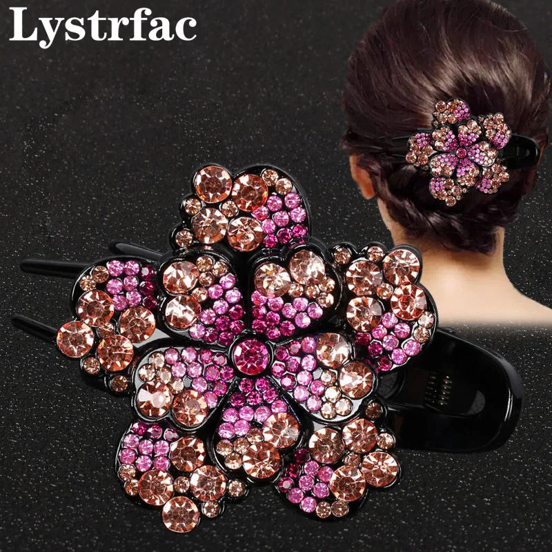 Lystrfac Women Retro Rhinestone Flower Hair Claw Female Duckbill Clip Headdress Hairpin Plate Hair Grab Fashion Hair Accessories
Lystrfac Women Retro Rhinestone Flower Hair Claw Female Duckbill Clip Headdress Hairpin Plate Hair Grab Fashion Hair Accessories
