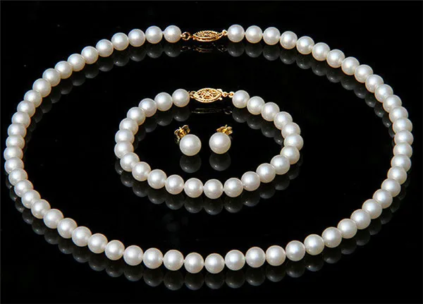 HABITOO Genuine 7-8MM Natural White Freshwater Cultured Pearl Necklace Bracelet Earrings 18+7.5 Inch Women Fashion Jewelry Sets
HABITOO Genuine 7-8MM Natural White Freshwater Cultured Pearl Necklace Bracelet Earrings 18+7.5 Inch Women Fashion Jewelry Sets