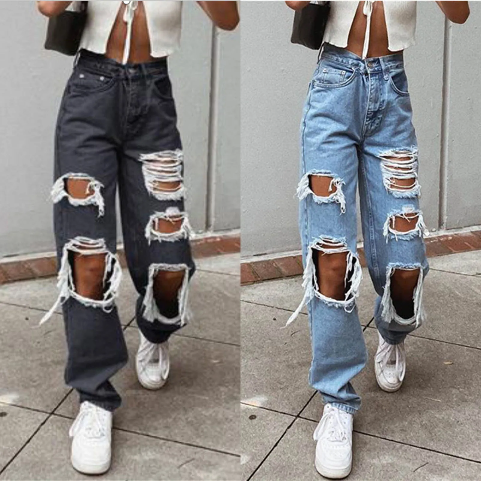 LIBIELIY Women Button High Waist Pocket Elastic Hole Jeans Trousers Loose Denim Pants Streetwear Femme Denim Bagge Jeans
LIBIELIY Women Button High Waist Pocket Elastic Hole Jeans Trousers Loose Denim Pants Streetwear Femme Denim Bagge Jeans