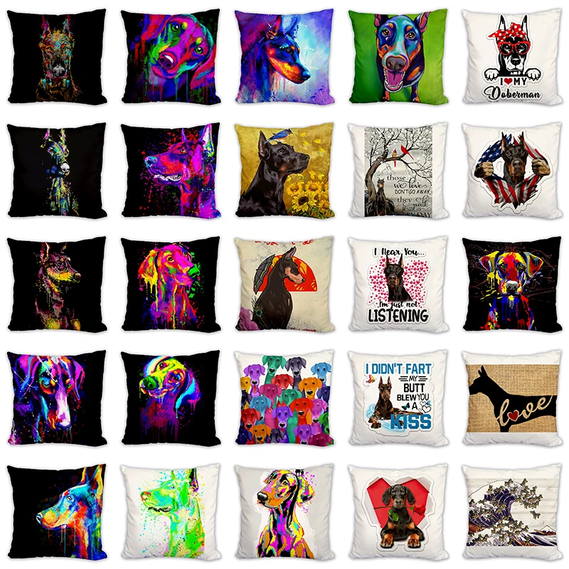 Doberman Color Paint Dog Printed Linen Cushion Cover Home Decoration Pillow Case Living Room Decorative Square Throw Pillows
Doberman Color Paint Dog Printed Linen Cushion Cover Home Decoration Pillow Case Living Room Decorative Square Throw Pillows