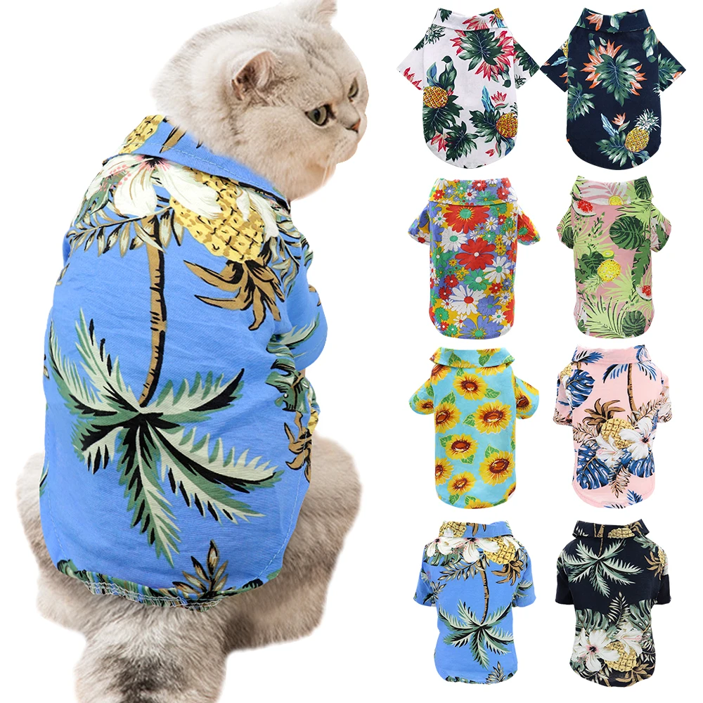 Pet Cat Shirt Clothes Spring Summer Beach Printed Cat T-shirt Vest Floral Cats Dogs T-Shirt Coat Puppy Costume Pet Clothing
Pet Cat Shirt Clothes Spring Summer Beach Printed Cat T-shirt Vest Floral Cats Dogs T-Shirt Coat Puppy Costume Pet Clothing