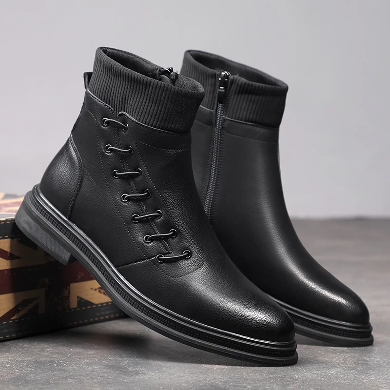Yomior British Vintage Fashion Men Boots Autumn Winter Warm Plush Shoes Zipper Genuine Leather Ankle Boots Sock Chelsea Boots
Yomior British Vintage Fashion Men Boots Autumn Winter Warm Plush Shoes Zipper Genuine Leather Ankle Boots Sock Chelsea Boots