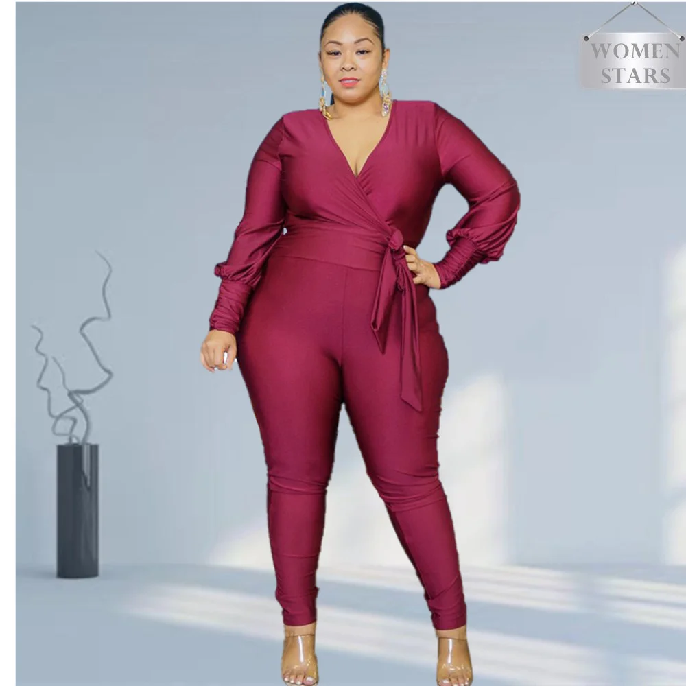 Plus Size women Clothing Women's Jumpsuits&Rompers 2021 Fashion v neck Long Sleeve solid Street Wear Wholesale dropshipping
Plus Size women Clothing Women's Jumpsuits&Rompers 2021 Fashion v neck Long Sleeve solid Street Wear Wholesale dropshipping