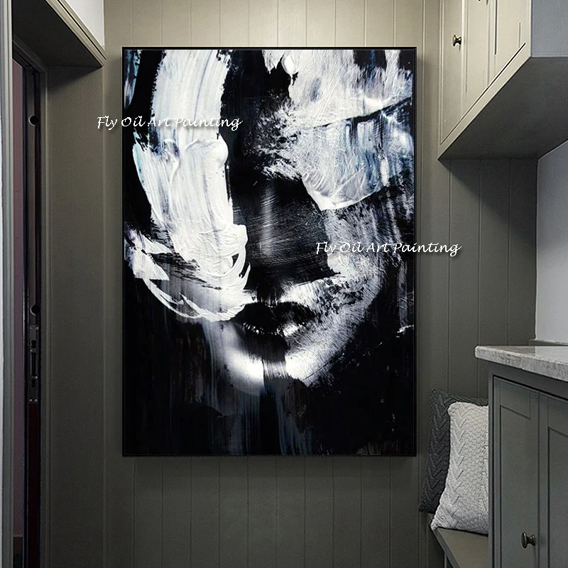 Large Size Modern Art Woman Black and White 100% Handmade Oil Paintings on Canvas Girl for Home Living Room Wall Art Decoration
Large Size Modern Art Woman Black and White 100% Handmade Oil Paintings on Canvas Girl for Home Living Room Wall Art Decoration