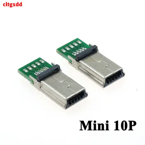 Cltgxdd 1-5 Piece Micro Mini USB Male 10 Pin USB 10Pin PCB Connector Flat Plug Adapter For MP3 MP4 Socket
