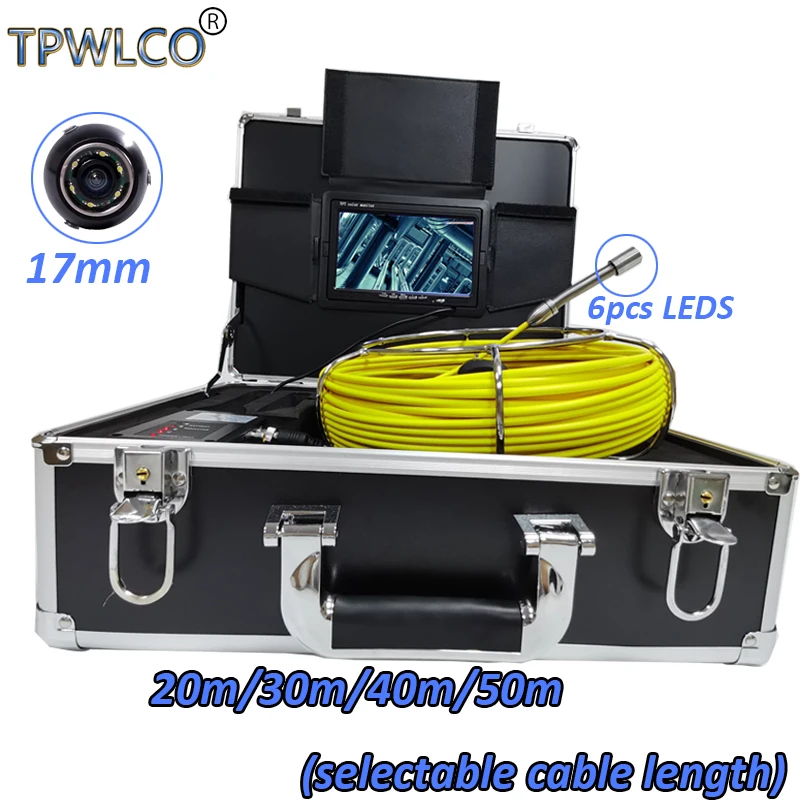 20-50m Cable Reel 17mm Push Camera Head Camera Viewing Angle 140dergee 7" Professional Pipe Inspection Camera System With DVR
20-50m Cable Reel 17mm Push Camera Head Camera Viewing Angle 140dergee 7" Professional Pipe Inspection Camera System With DVR