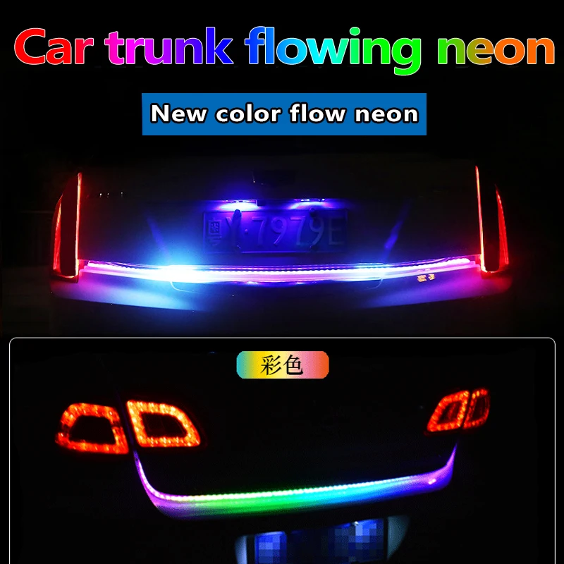 Car LED luggage storage flow neon color light bar turn signal driving lights brake lights taillights modified decoration 12v
Car LED luggage storage flow neon color light bar turn signal driving lights brake lights taillights modified decoration 12v
