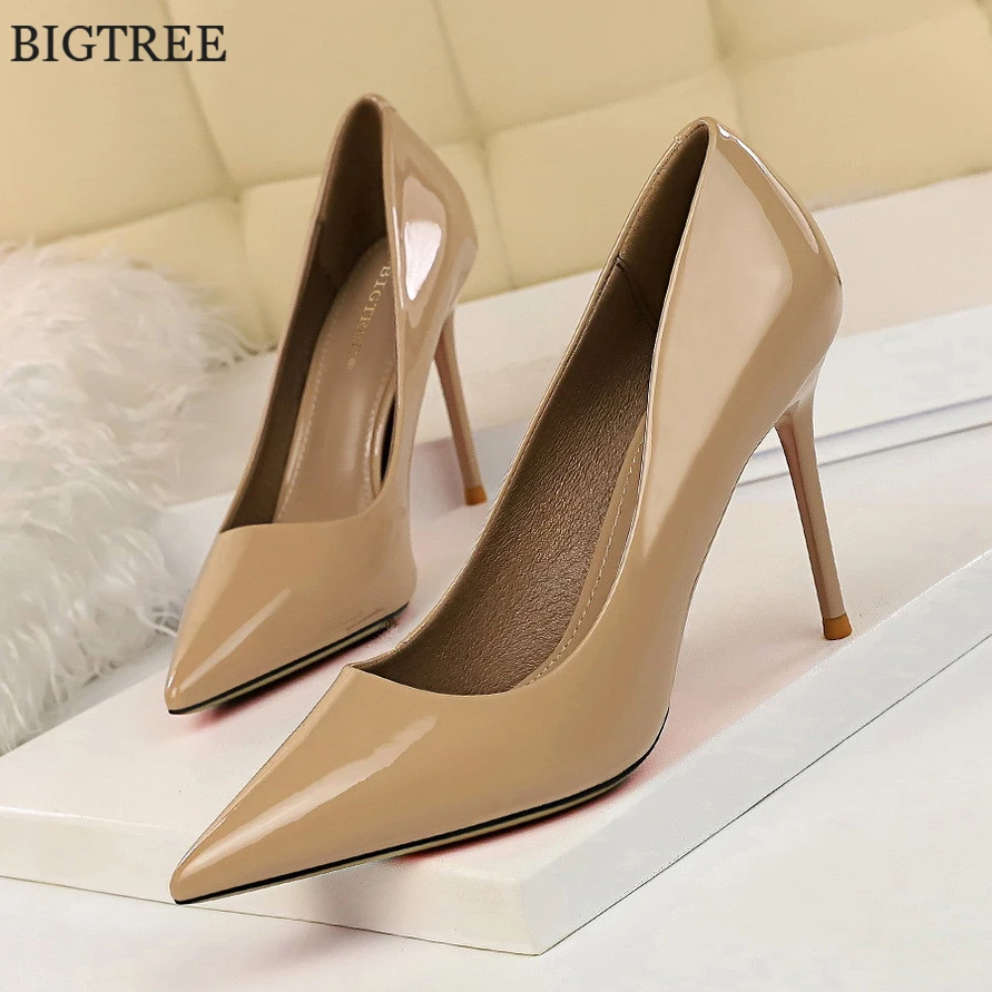 Plus Size 34-43 Patent Leather Concise Women Shoes Autumn Pointy Toe Ladies High Heels Stiletto Sexy Party Work Shoes Khaki Pink
Plus Size 34-43 Patent Leather Concise Women Shoes Autumn Pointy Toe Ladies High Heels Stiletto Sexy Party Work Shoes Khaki Pink