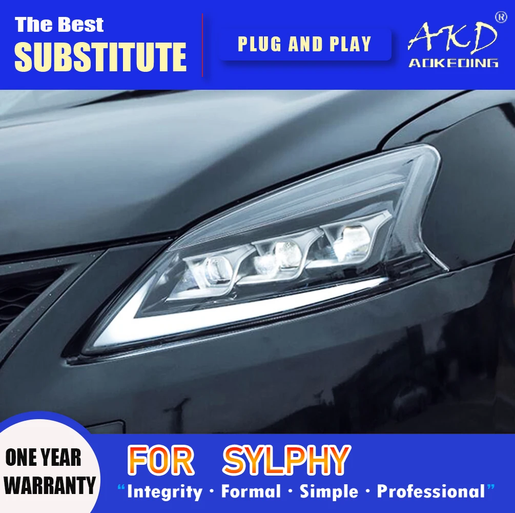 AKD Head Lamp for Nissan Sylphy LED Headlight 2012-2015 Headlights Sylphy DRL Turn Signal High Beam Angel Eye Projector Lens
AKD Head Lamp for Nissan Sylphy LED Headlight 2012-2015 Headlights Sylphy DRL Turn Signal High Beam Angel Eye Projector Lens