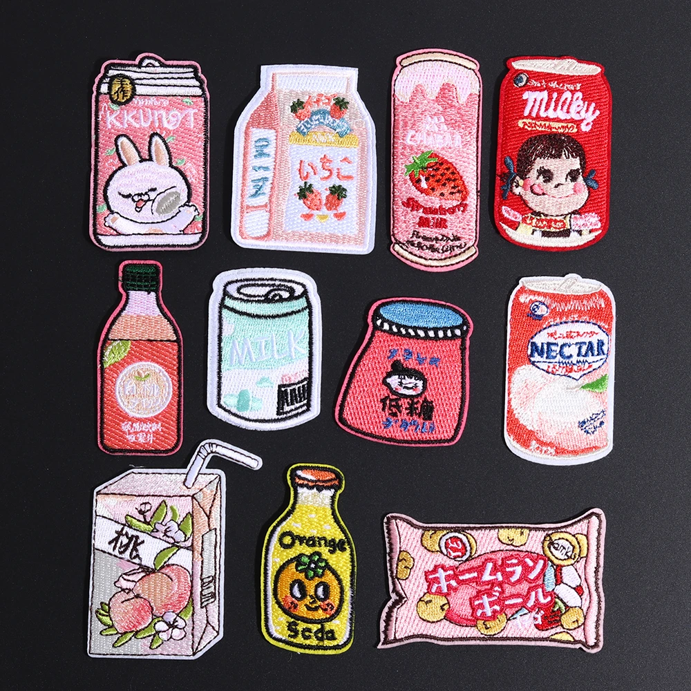 Fashion Drink Patches Embroidered Iron On Patches For Clothing Cute Candy Stickers On Clothes Applique For Kids T-shirts Decor
Fashion Drink Patches Embroidered Iron On Patches For Clothing Cute Candy Stickers On Clothes Applique For Kids T-shirts Decor