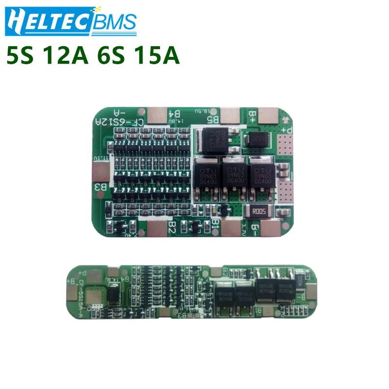 5S 12A/6S15A 18V 24V Lithium Protection Board For 5/6 Pack 18650 PCB BMS Li-ion Battery Cell Module
5S 12A/6S15A 18V 24V Lithium Protection Board For 5/6 Pack 18650 PCB BMS Li-ion Battery Cell Module