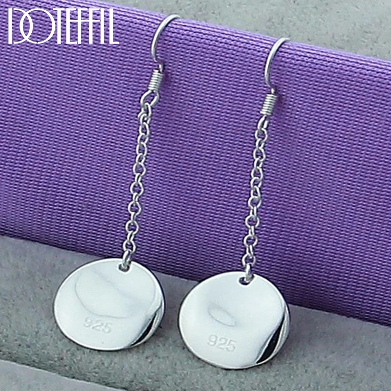 DOTEFFIL 925 Sterling Silver Smooth Bump Round Long Drop Earrings For Woman Wedding Engagement Fashion Party Charm Jewelry
DOTEFFIL 925 Sterling Silver Smooth Bump Round Long Drop Earrings For Woman Wedding Engagement Fashion Party Charm Jewelry