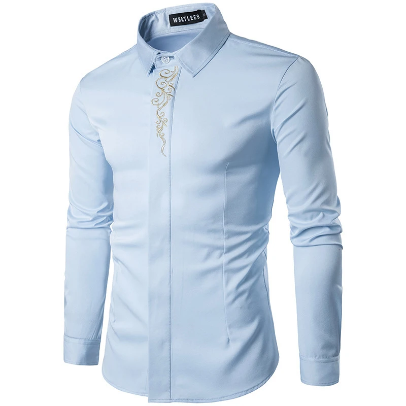 Men Fashion Shirts Long Sleeve Business Party Casual Prom Formal Shirt Cotton Banquet Solid Color Classic Embroidery Euro Size
Men Fashion Shirts Long Sleeve Business Party Casual Prom Formal Shirt Cotton Banquet Solid Color Classic Embroidery Euro Size