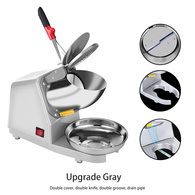 Electric Ice Crusher, Smoothie Shaver, Slush Ice Block Breaking Grinder Machine, Double Blade, Milk Tea, 85 KG/H, 220-240V
Electric Ice Crusher, Smoothie Shaver, Slush Ice Block Breaking Grinder Machine, Double Blade, Milk Tea, 85 KG/H, 220-240V