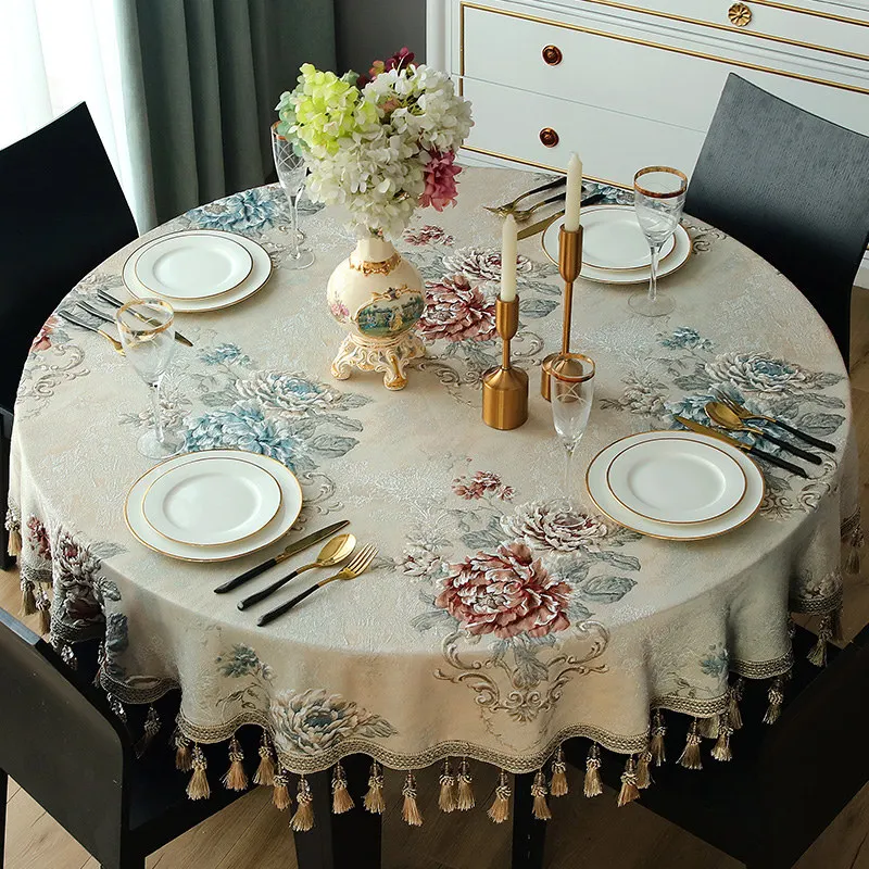 Retro Jacquard Tassel Round Tablecloth, Table Decoration, Dining Room Coffee Fabric Table Cover, Party Luxury 3D Floral European
Retro Jacquard Tassel Round Tablecloth, Table Decoration, Dining Room Coffee Fabric Table Cover, Party Luxury 3D Floral European