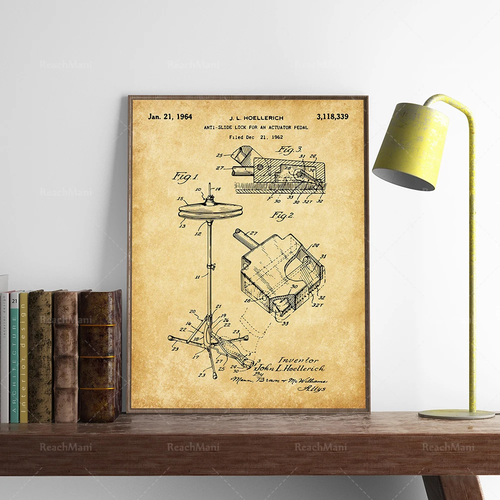 Drum Patent Art Prints Music Room Decor Drummer Art Cymbals Snare Drums Percussion Instruments Theme Wall Poster for Music Lover
Drum Patent Art Prints Music Room Decor Drummer Art Cymbals Snare Drums Percussion Instruments Theme Wall Poster for Music Lover