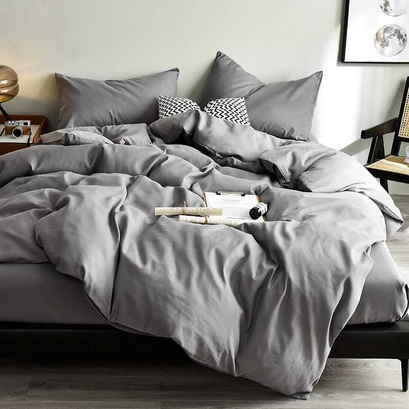Bedding Set Solid Color Duvet Cover Set Single Double King Size Quilt Cover Set Skin Friendly Fabric Bed Cover Set 3pcs/4pcs
Bedding Set Solid Color Duvet Cover Set Single Double King Size Quilt Cover Set Skin Friendly Fabric Bed Cover Set 3pcs/4pcs