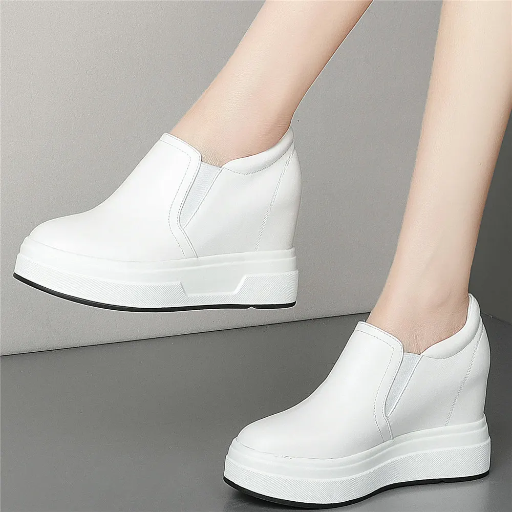 Platform Pumps Shoes Women Slip On Genuine Leather Wedges High Heel Ankle Boots Female Round Toe Fashion Sneakers Casual Shoes
Platform Pumps Shoes Women Slip On Genuine Leather Wedges High Heel Ankle Boots Female Round Toe Fashion Sneakers Casual Shoes
