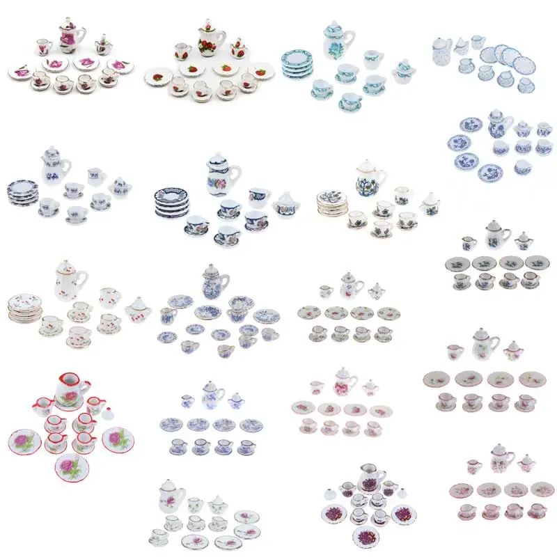 Набор миниатюрных фарфоровых чайных чашек, 15 предметов, 1:12, Цветочная посуда, кухонная мебель для кукольного домика, игрушки для детей, чайные чашки, кукольный домик
Набор миниатюрных фарфоровых чайных чашек, 15 предметов, 1:12, Цветочная посуда, кухонная мебель для кукольного домика, игрушки для детей, чайные чашки, кукольный домик