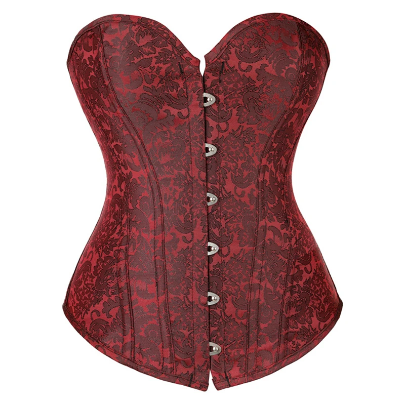 New Dark Red Jacquard Sexy Overbust Corset Women Lingerie Gothic Waist Trainer Body Shaper Bustiers Top Slimming Clothes
New Dark Red Jacquard Sexy Overbust Corset Women Lingerie Gothic Waist Trainer Body Shaper Bustiers Top Slimming Clothes