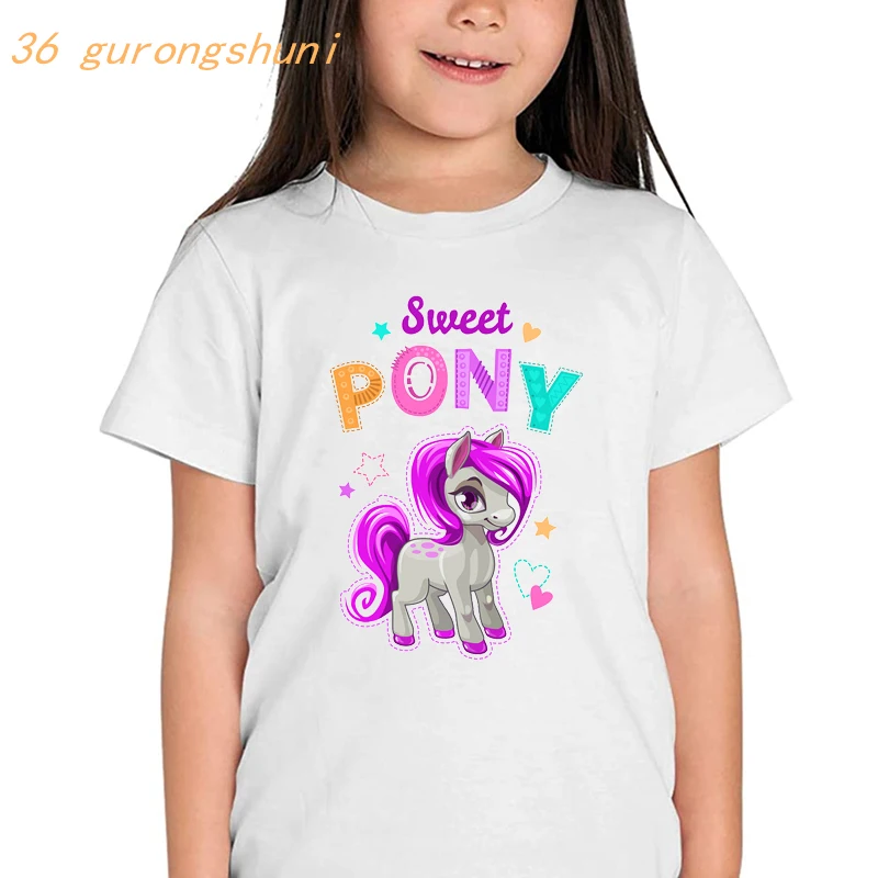 Cute Sweet pony girls graphic t shirts unicorn boy cartoon t shirt girl clothing kid princess kids clothes Horse boys t-shirt
Cute Sweet pony girls graphic t shirts unicorn boy cartoon t shirt girl clothing kid princess kids clothes Horse boys t-shirt