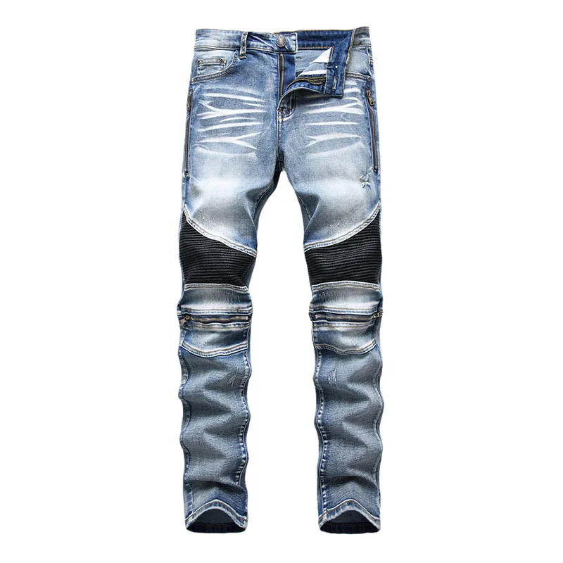 Mcikkny Men HIgh Street Ripped Biker Jeans Trousers Multi Zipper Patchwork Motorcycle Denim Pants Streetwear
Mcikkny Men HIgh Street Ripped Biker Jeans Trousers Multi Zipper Patchwork Motorcycle Denim Pants Streetwear