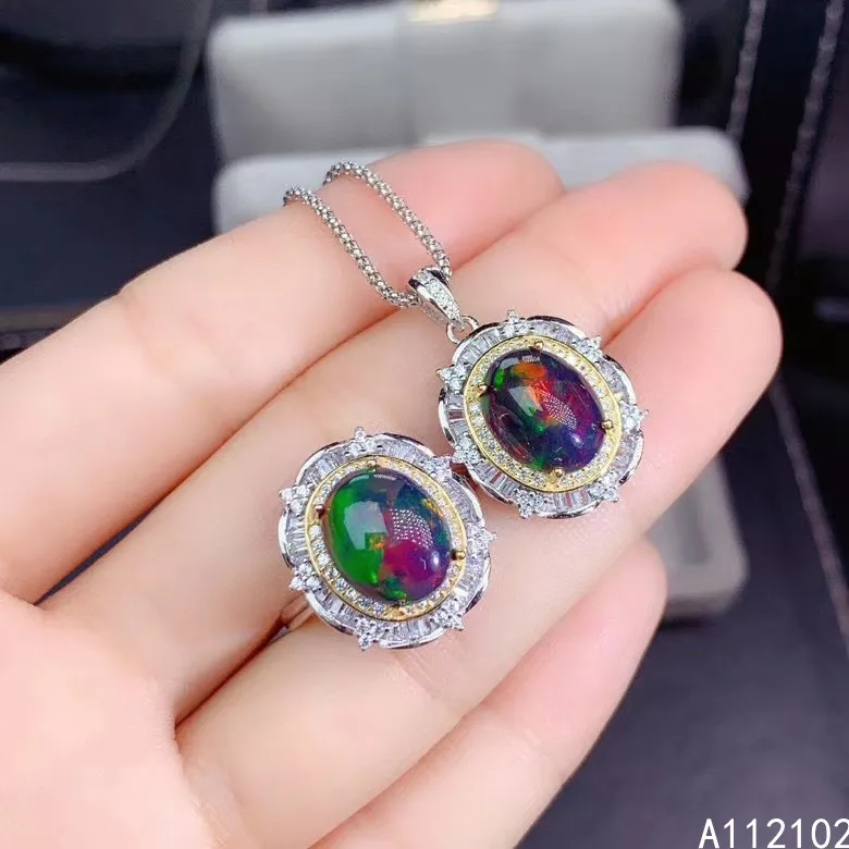 KJJEAXCMY Fine Jewelry 925 sterling silver inlaid natural black opal new girl trendy necklace pendant ring set support test
KJJEAXCMY Fine Jewelry 925 sterling silver inlaid natural black opal new girl trendy necklace pendant ring set support test