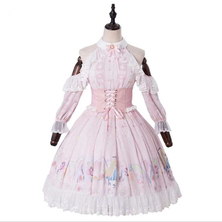 Pink sweet lolita dress vintage lace off shoulder cute printing princess tea party victorian dress kawaii girl gothic lolita op
Pink sweet lolita dress vintage lace off shoulder cute printing princess tea party victorian dress kawaii girl gothic lolita op