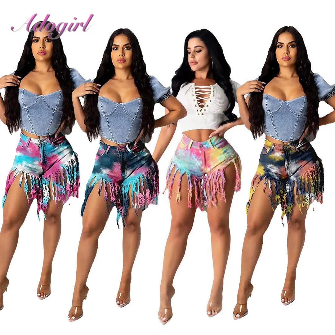 Women Summer Denim Shorts Casual Tie Dye Print Tassel Ripped High Waist Shorts Jeans Outfit Streetwear Trousers Party Club Jeans
Women Summer Denim Shorts Casual Tie Dye Print Tassel Ripped High Waist Shorts Jeans Outfit Streetwear Trousers Party Club Jeans