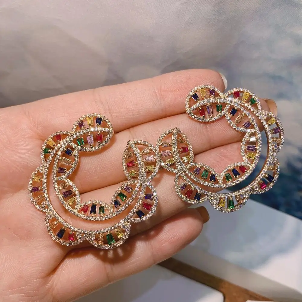 HIBRIDE Fashion Flower Stud Earrings For Women Wedding AAA Cubic Zircon Crystal CZ Dubai Bride Party Accesspries E-789
HIBRIDE Fashion Flower Stud Earrings For Women Wedding AAA Cubic Zircon Crystal CZ Dubai Bride Party Accesspries E-789