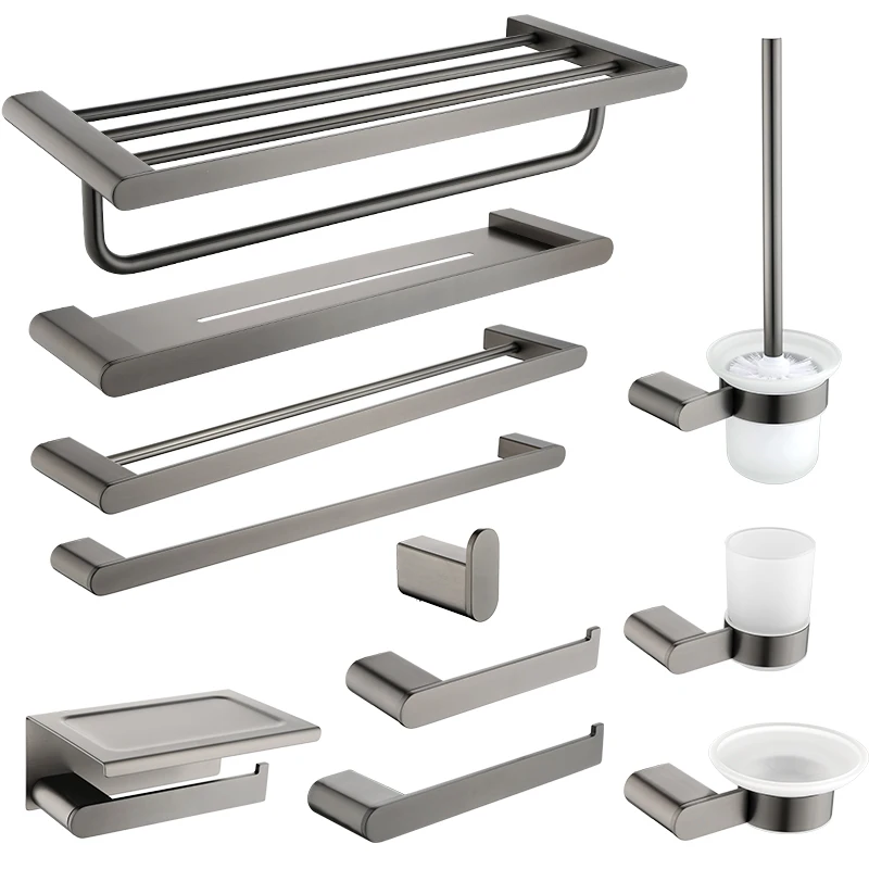 Stainless Steel Gunmetal Gray Towel Bar Hook Toilet Paper Holder Toilet Brush Holder Towel Rails Racks Bathroom Accessories
Stainless Steel Gunmetal Gray Towel Bar Hook Toilet Paper Holder Toilet Brush Holder Towel Rails Racks Bathroom Accessories