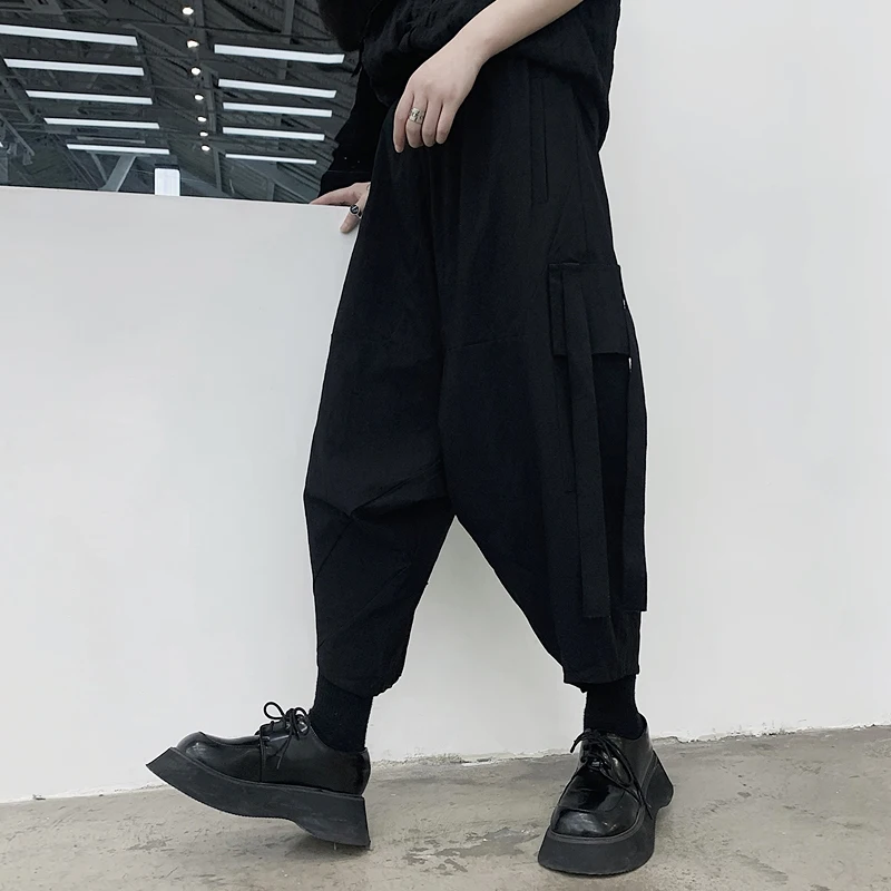 Large summer personalized large pocket elastic waist lace up low crotch cross pants trendy men's dark loose hanging crotch octup
Large summer personalized large pocket elastic waist lace up low crotch cross pants trendy men's dark loose hanging crotch octup