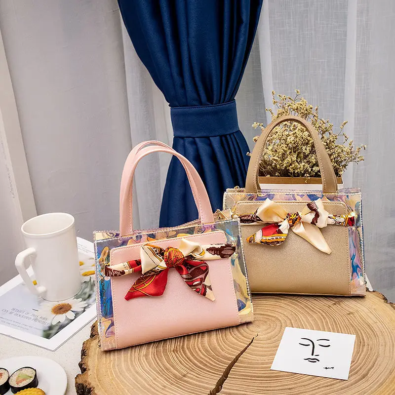 Fashion Women Silk Scarf Bow Shoulder Bag Hardware Chain Strap Color Block Messenger Handbag Composite Tote Summer Phone Bag
Fashion Women Silk Scarf Bow Shoulder Bag Hardware Chain Strap Color Block Messenger Handbag Composite Tote Summer Phone Bag